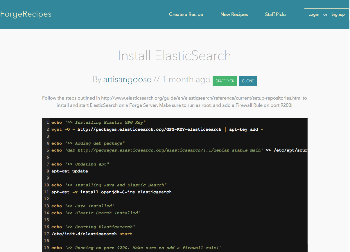 ElasticSearch Recipe