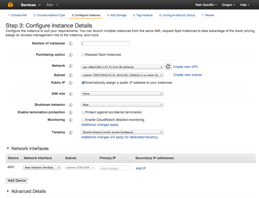 AWS Instance Details