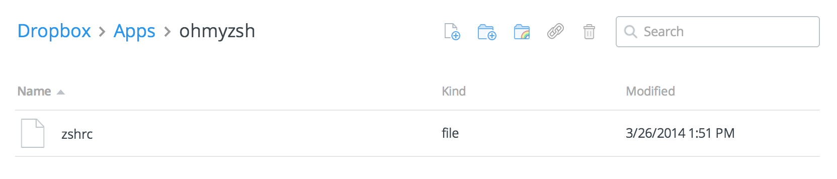 Dropbox shortcut