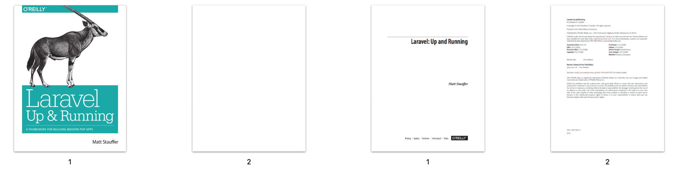 Laravel Up and Running book cover in a grid